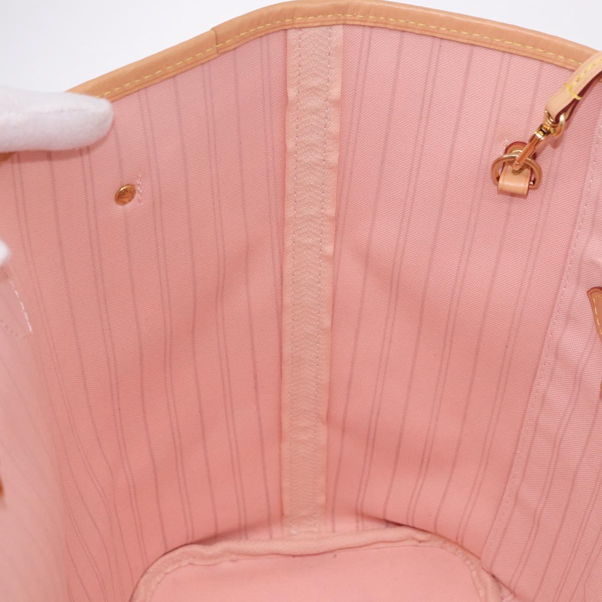 LOUIS VUITTON Damier Azur Tahiti Neverfull MM Rose N41050 LV Auth BA13936SAV