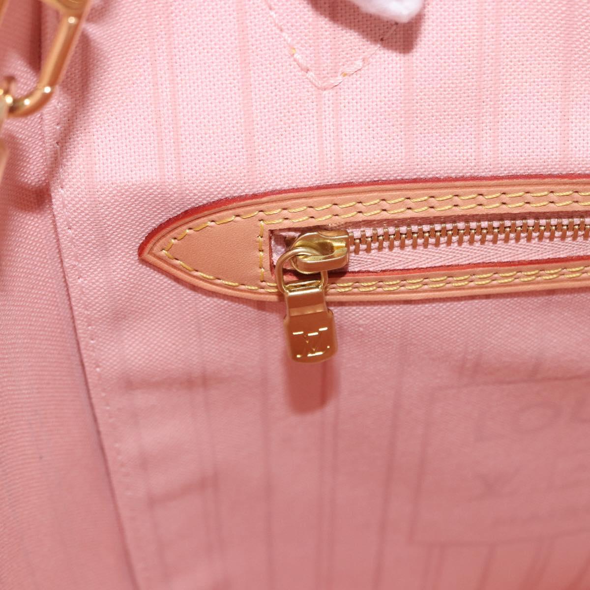 LOUIS VUITTON Damier Azur Tahiti Neverfull MM Rose N41050 LV Auth BA13936SAV