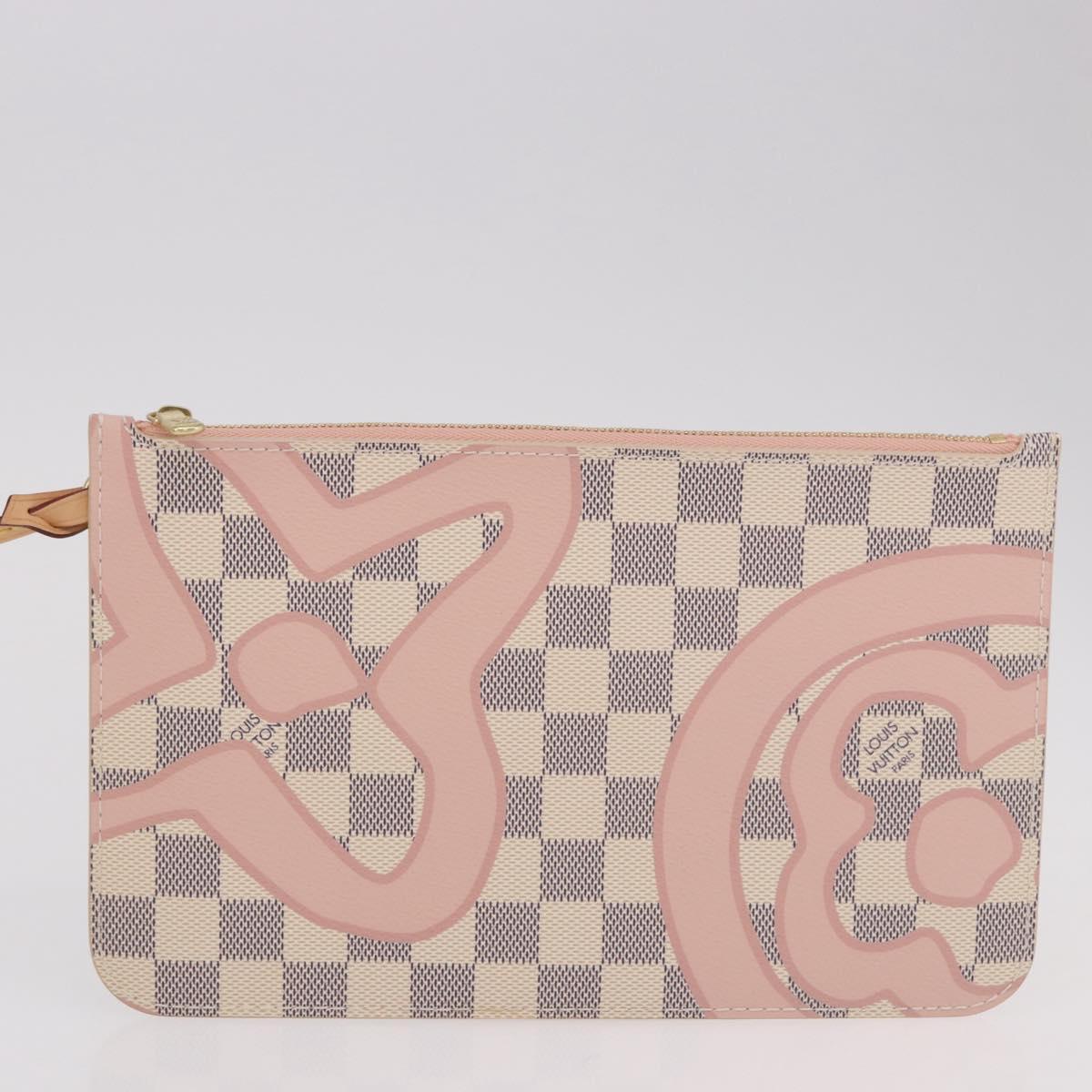 LOUIS VUITTON Damier Azur Tahiti Neverfull MM Rose N41050 LV Auth BA13936SAV