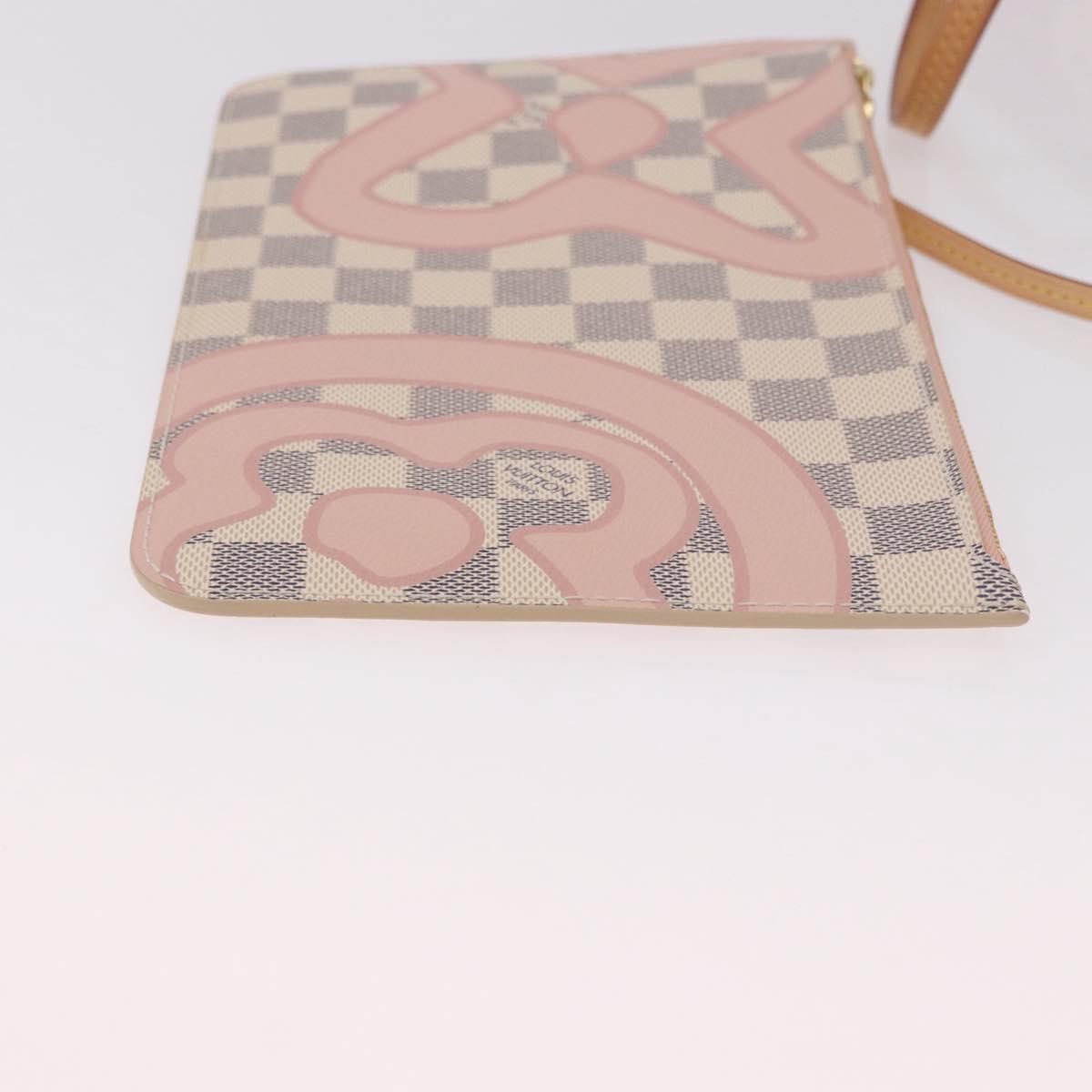 LOUIS VUITTON Damier Azur Tahiti Neverfull MM Rose N41050 LV Auth BA13936SAV