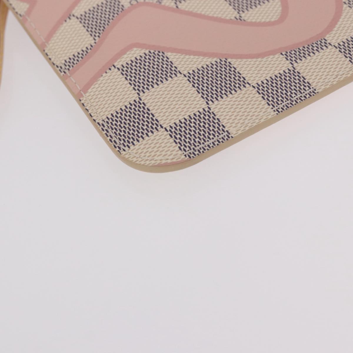 LOUIS VUITTON Damier Azur Tahiti Neverfull MM Rose N41050 LV Auth BA13936SAV