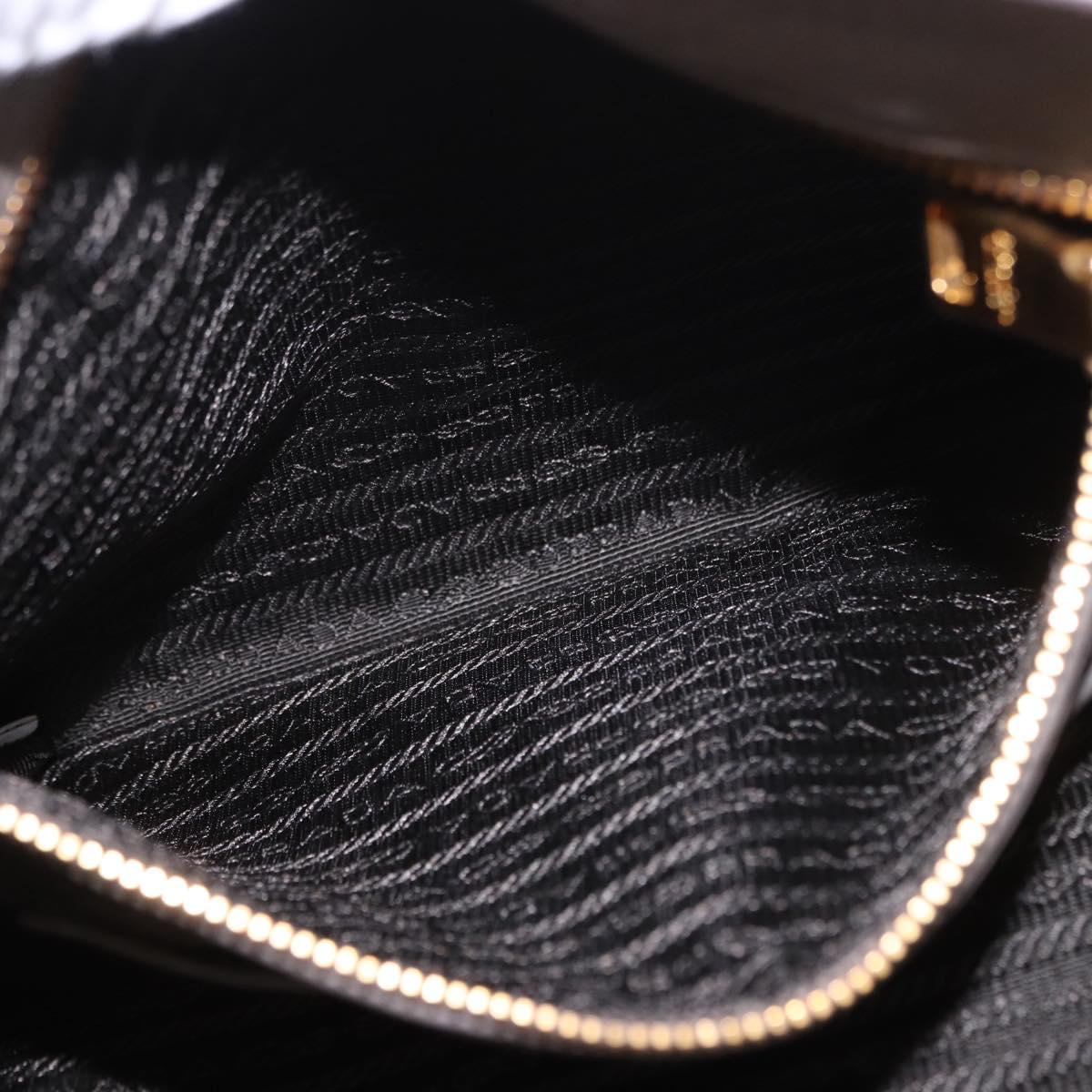 PRADA Vitterodino Hand Bag Leather 2way Gray Gold Auth BA13937V