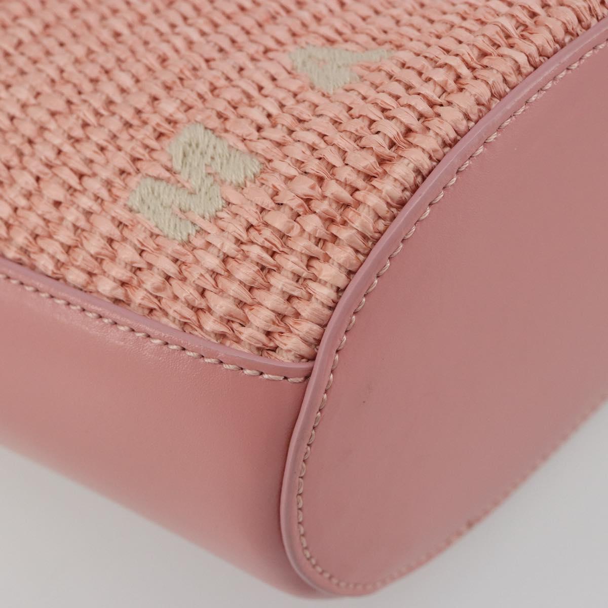 MARNI Tropicaria Micro Shoulder Bag Raffia 2way Pink Auth BA13939A