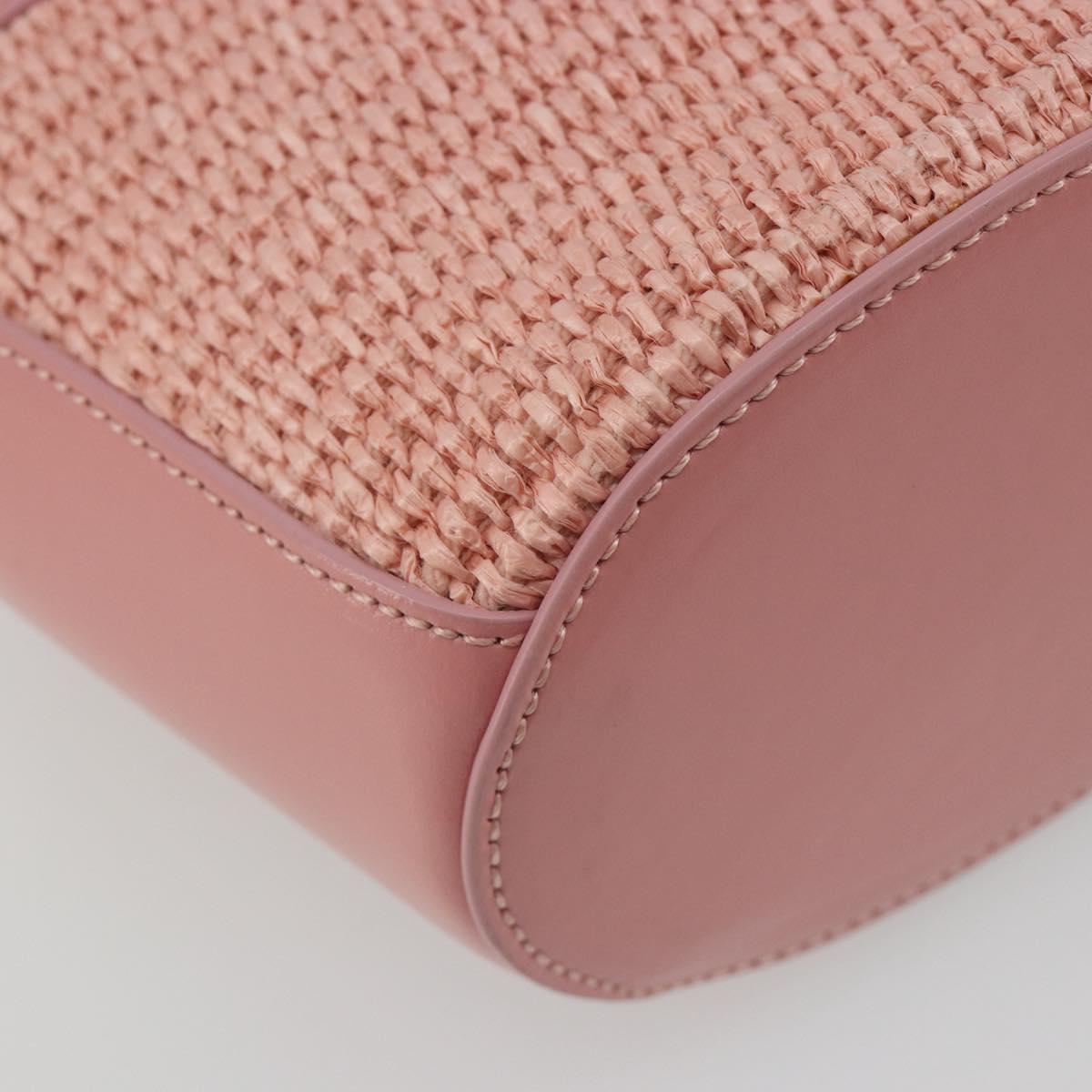 MARNI Tropicaria Micro Shoulder Bag Raffia 2way Pink Auth BA13939A