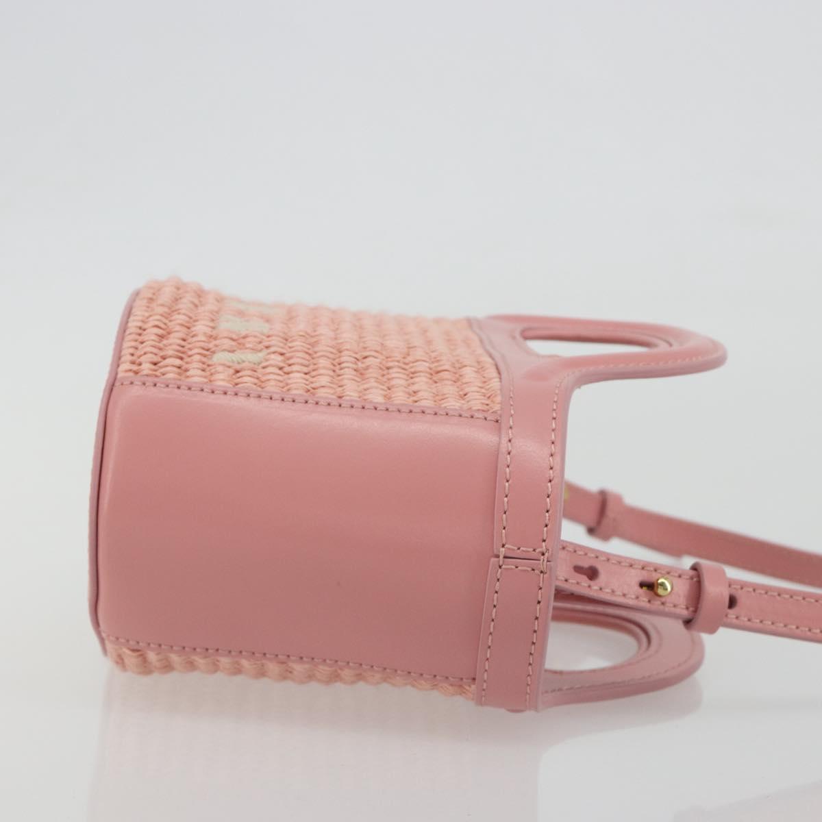 MARNI Tropicaria Micro Shoulder Bag Raffia 2way Pink Auth BA13939A