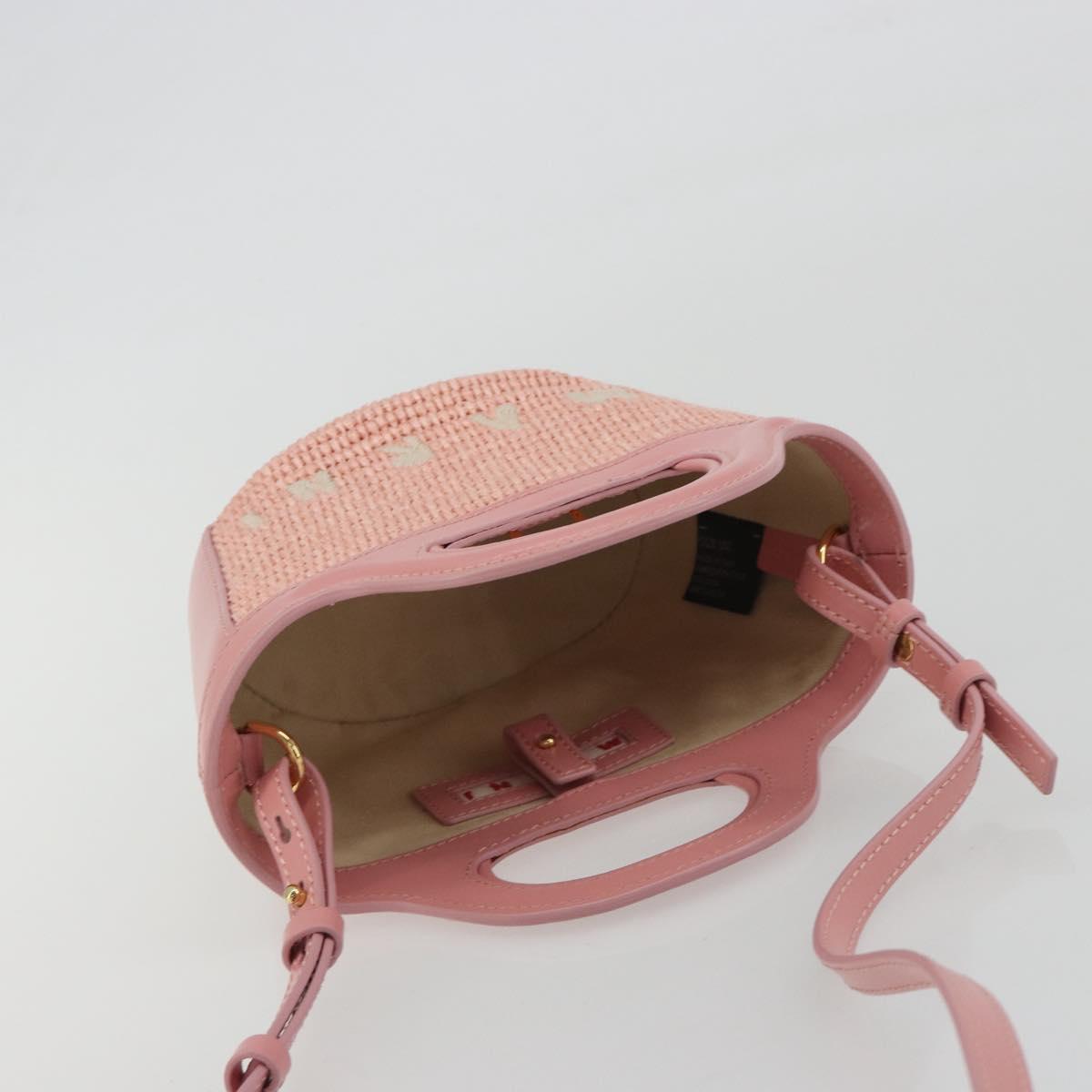MARNI Tropicaria Micro Shoulder Bag Raffia 2way Pink Auth BA13939A