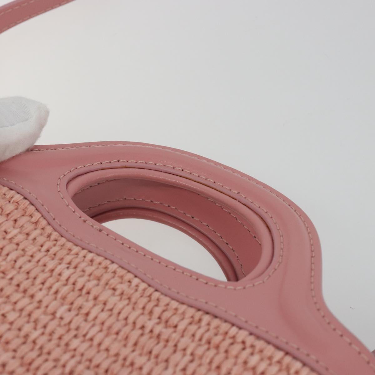MARNI Tropicaria Micro Shoulder Bag Raffia 2way Pink Auth BA13939A