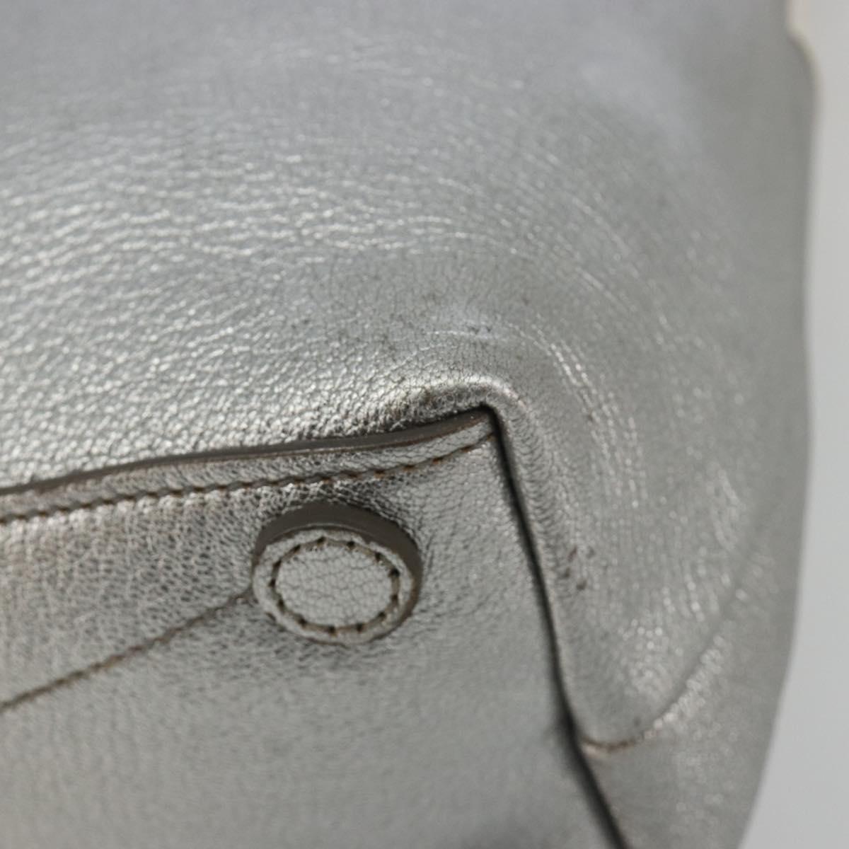 Miu Miu Shoulder Bag Leather Silver Auth BA13941A