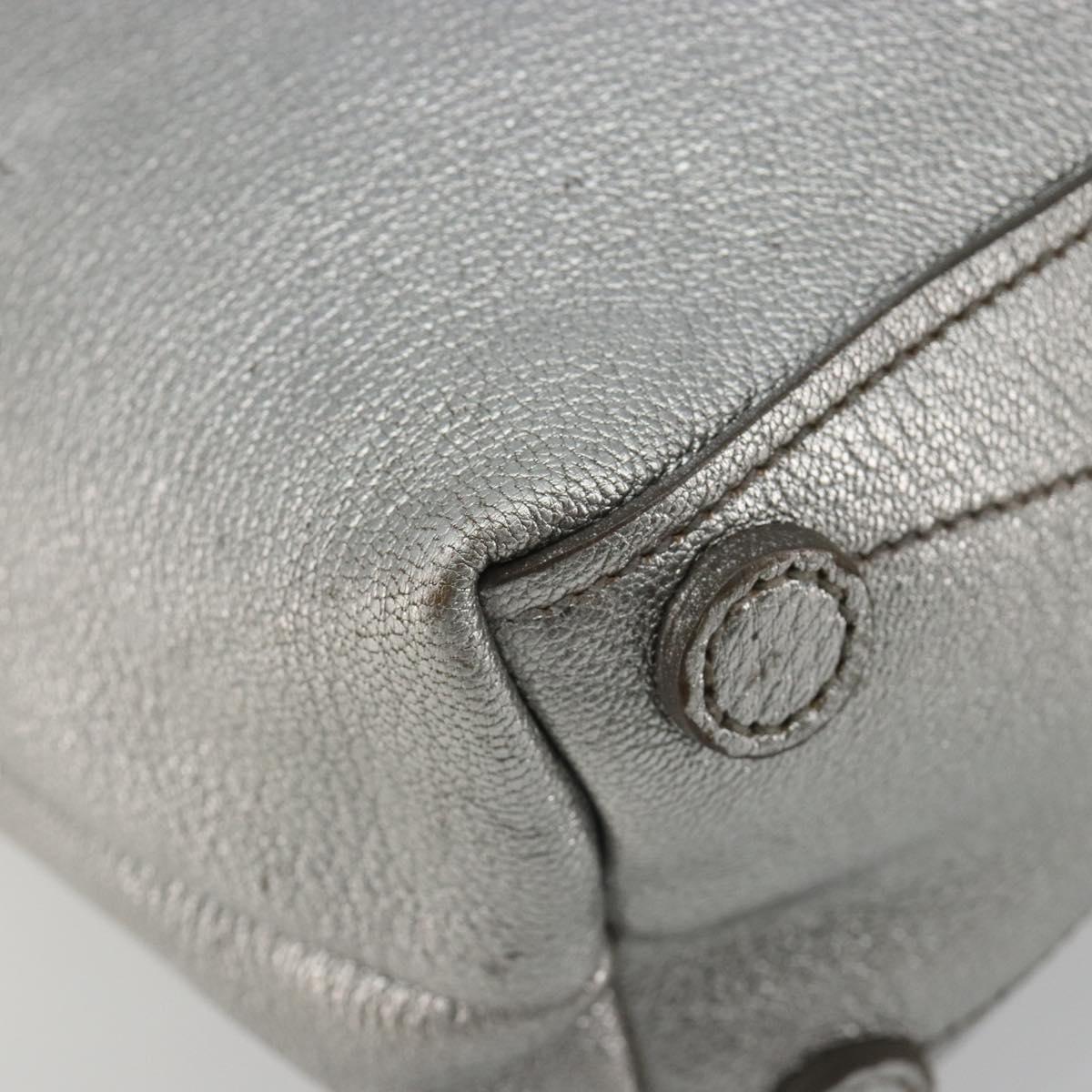 Miu Miu Shoulder Bag Leather Silver Auth BA13941A