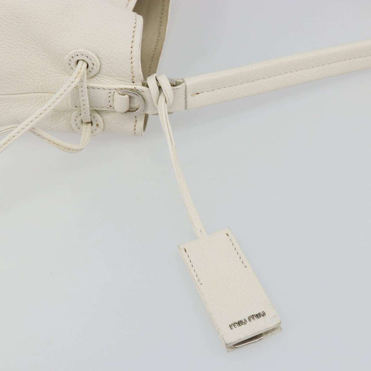 Miu Miu Shoulder Bag Leather Silver Auth BA13941A