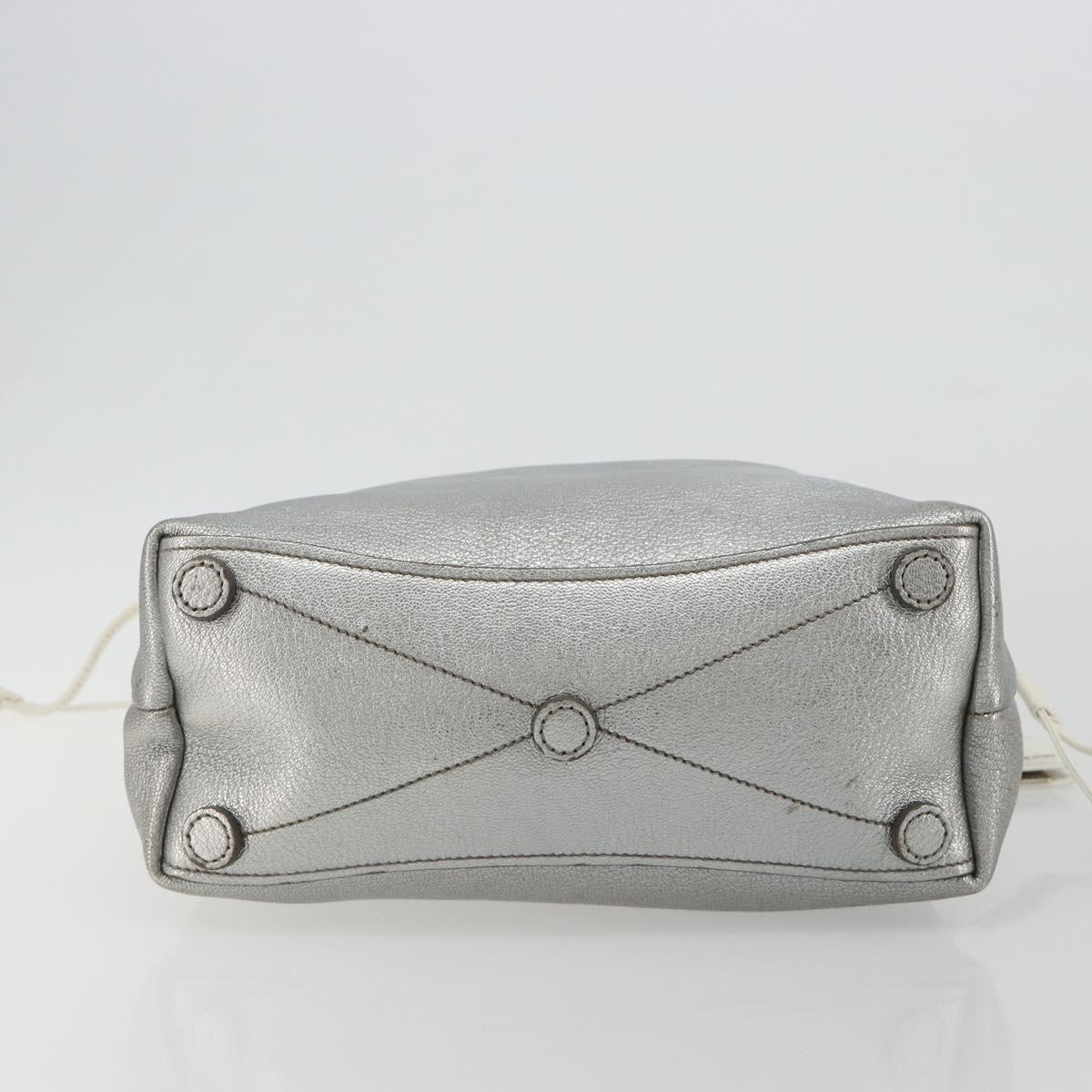 Miu Miu Shoulder Bag Leather Silver Auth BA13941A