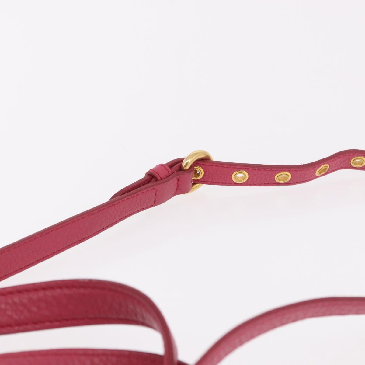 Miu Miu Vittello Caribbean Hand Bag Leather 2way Pink Gold Auth BA13942A
