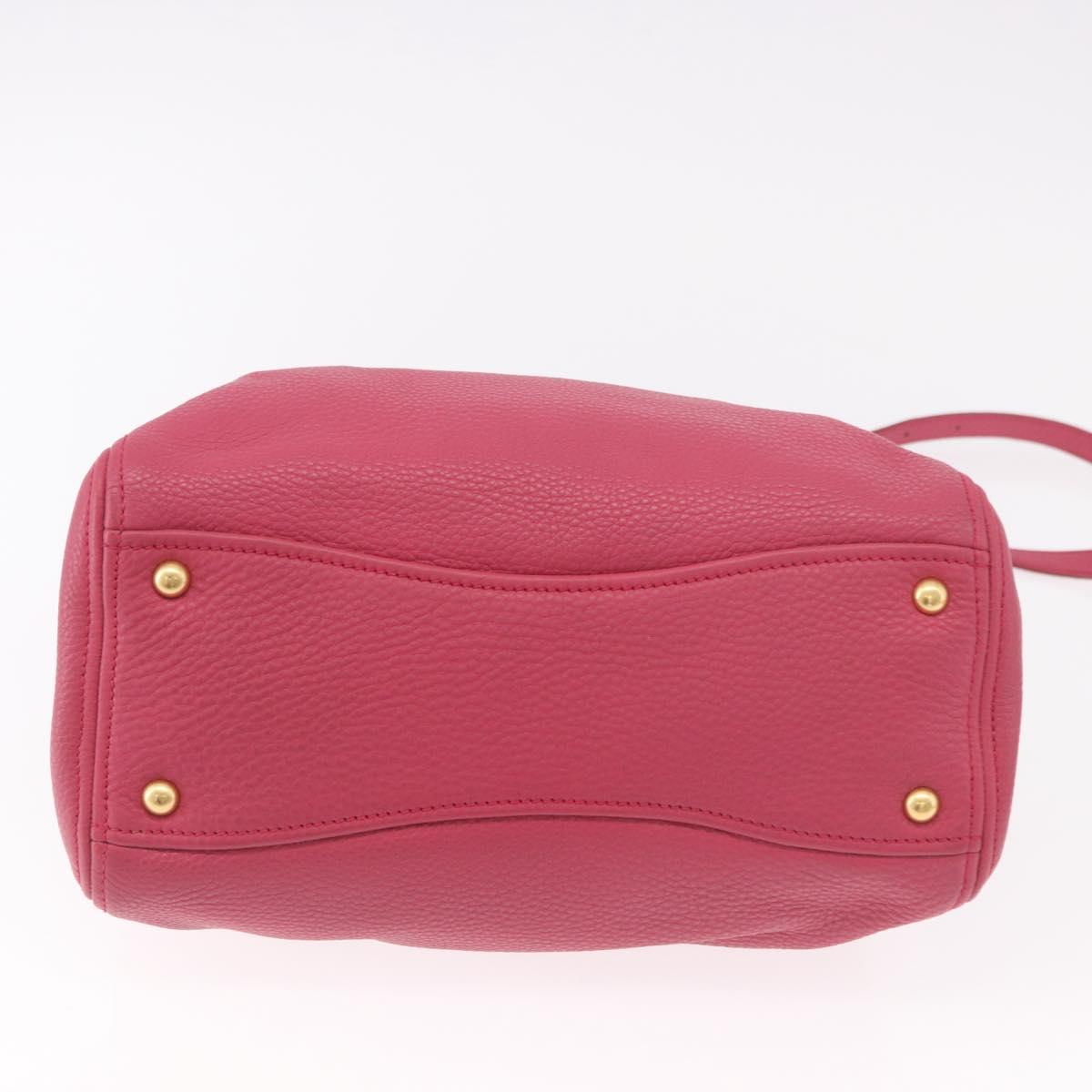 Miu Miu Vittello Caribbean Hand Bag Leather 2way Pink Gold Auth BA13942A
