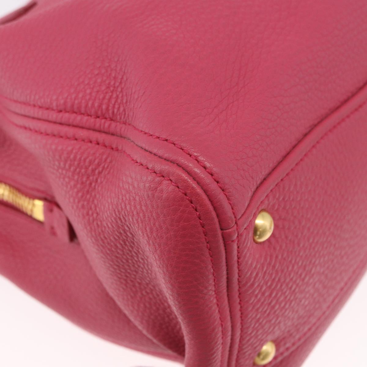 Miu Miu Vittello Caribbean Hand Bag Leather 2way Pink Gold Auth BA13942A