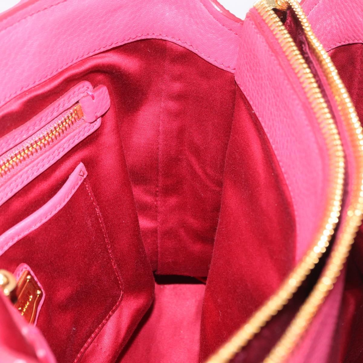 Miu Miu Vittello Caribbean Hand Bag Leather 2way Pink Gold Auth BA13942A