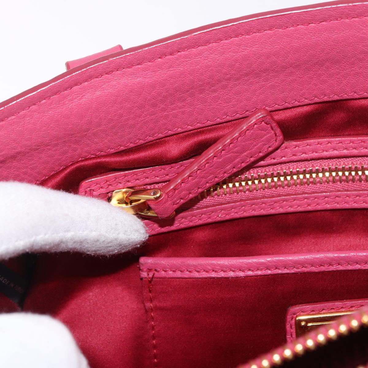 Miu Miu Vittello Caribbean Hand Bag Leather 2way Pink Gold Auth BA13942A