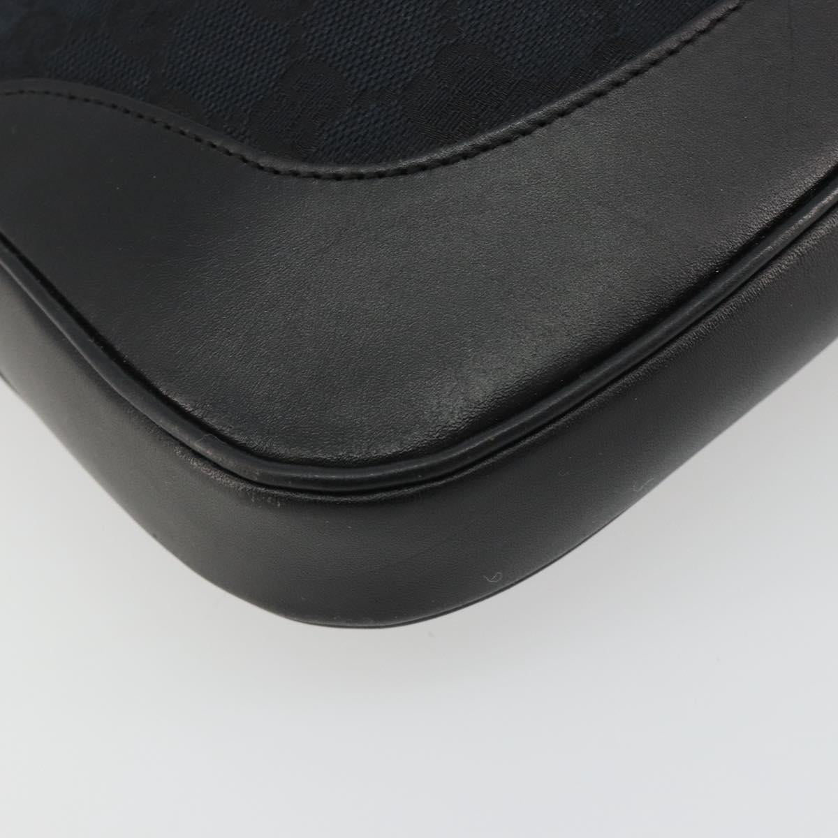 GUCCI GG Canvas Jackie Shoulder Bag Black Silver 001.3306 Auth BA13943