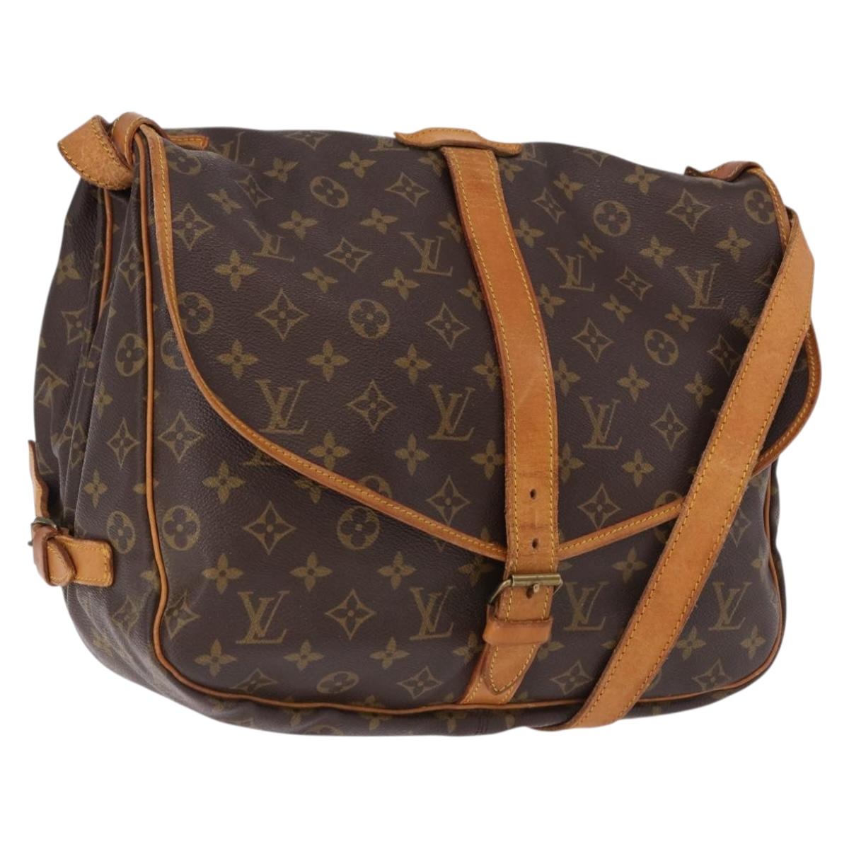 LOUIS VUITTON Monogram Saumur 35 Shoulder Bag M42254 LV Auth BA13944