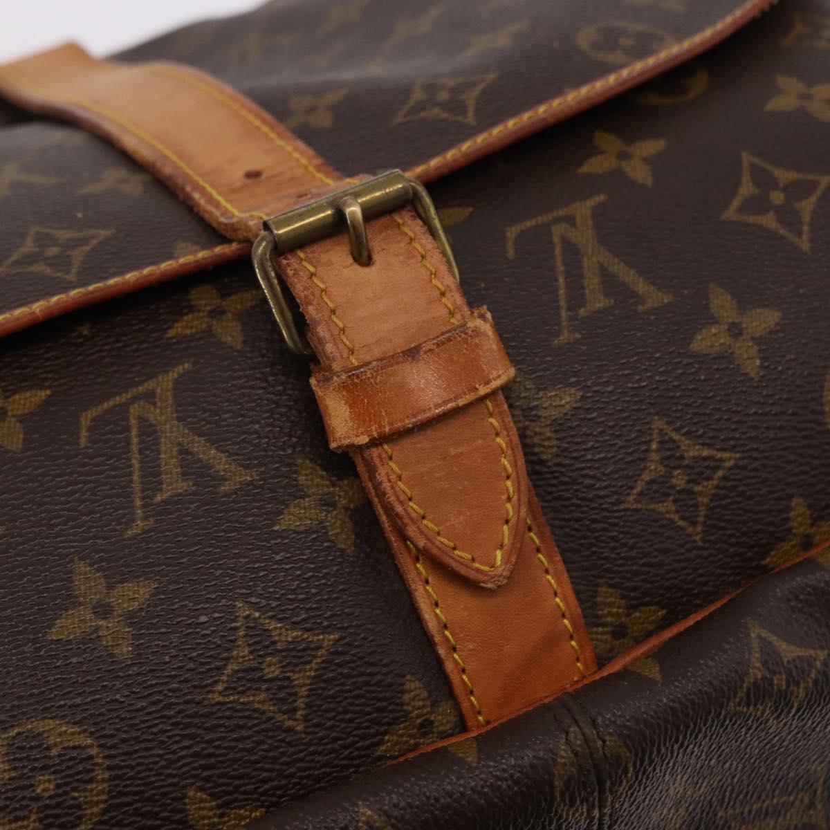 LOUIS VUITTON Monogram Saumur 35 Shoulder Bag M42254 LV Auth BA13944