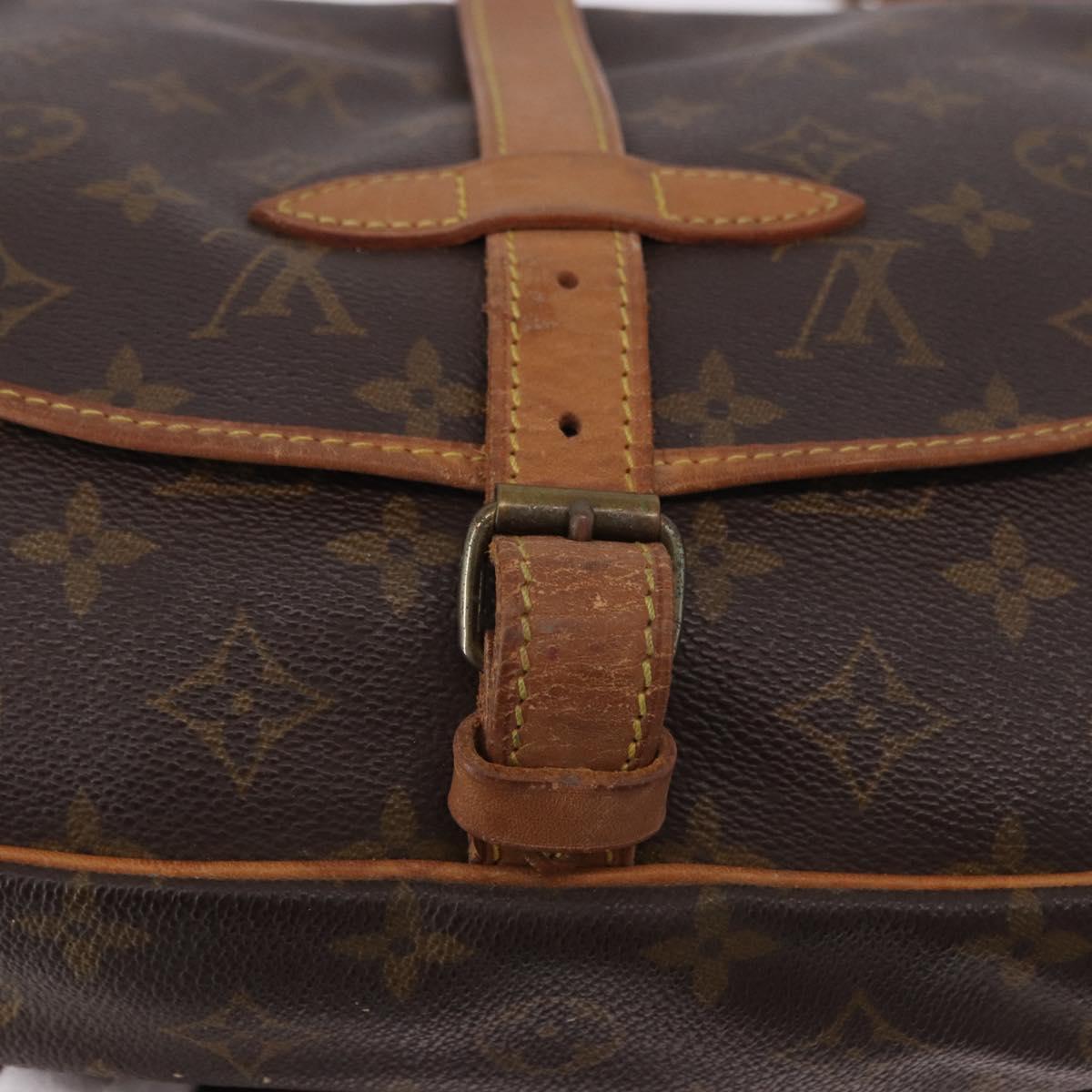 LOUIS VUITTON Monogram Saumur 30 Shoulder Bag M42256 LV Auth BA13945