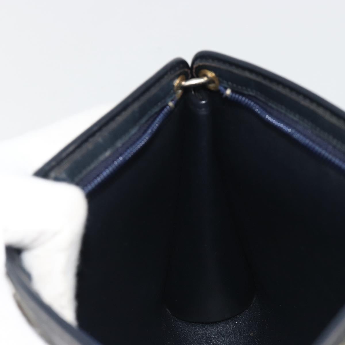 Christian Dior Trotter Canvas Shoulder Bag Navy Gold Auth BA13956