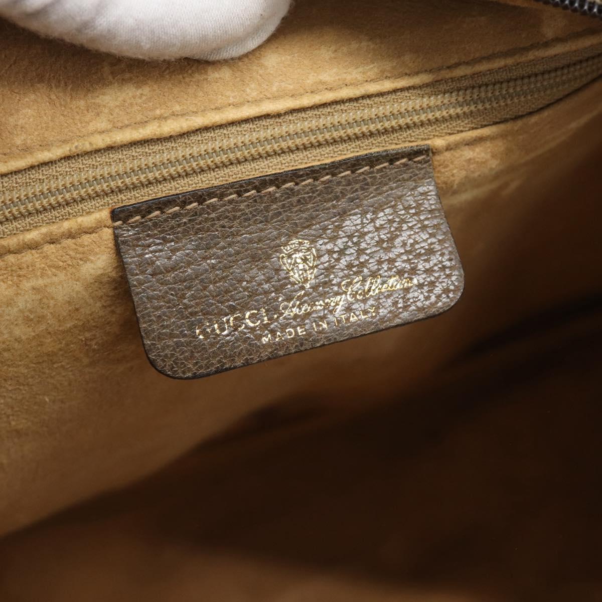 GUCCI GG Supreme Hand Bag PVC Leather 2way Beige Gold Auth BA13959