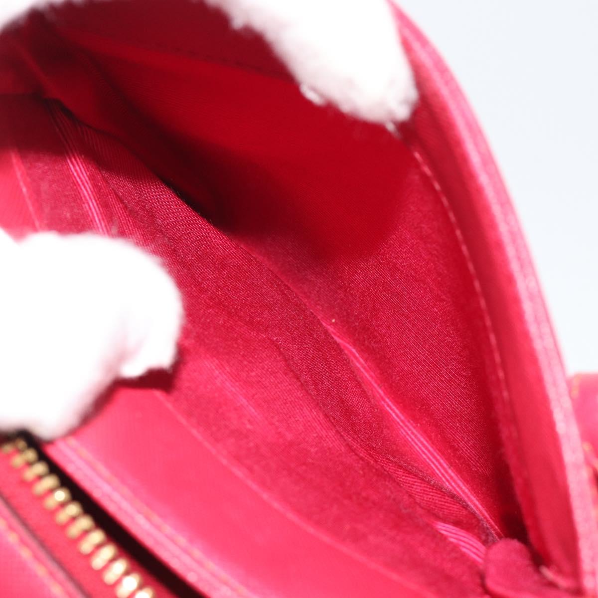 VALENTINO Hand Bag Leather Red Gold Auth BA13964
