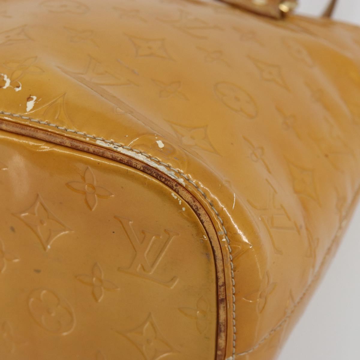 LOUIS VUITTON Monogram Vernis Houston Hand Bag Beige M91004 LV Auth BA13970