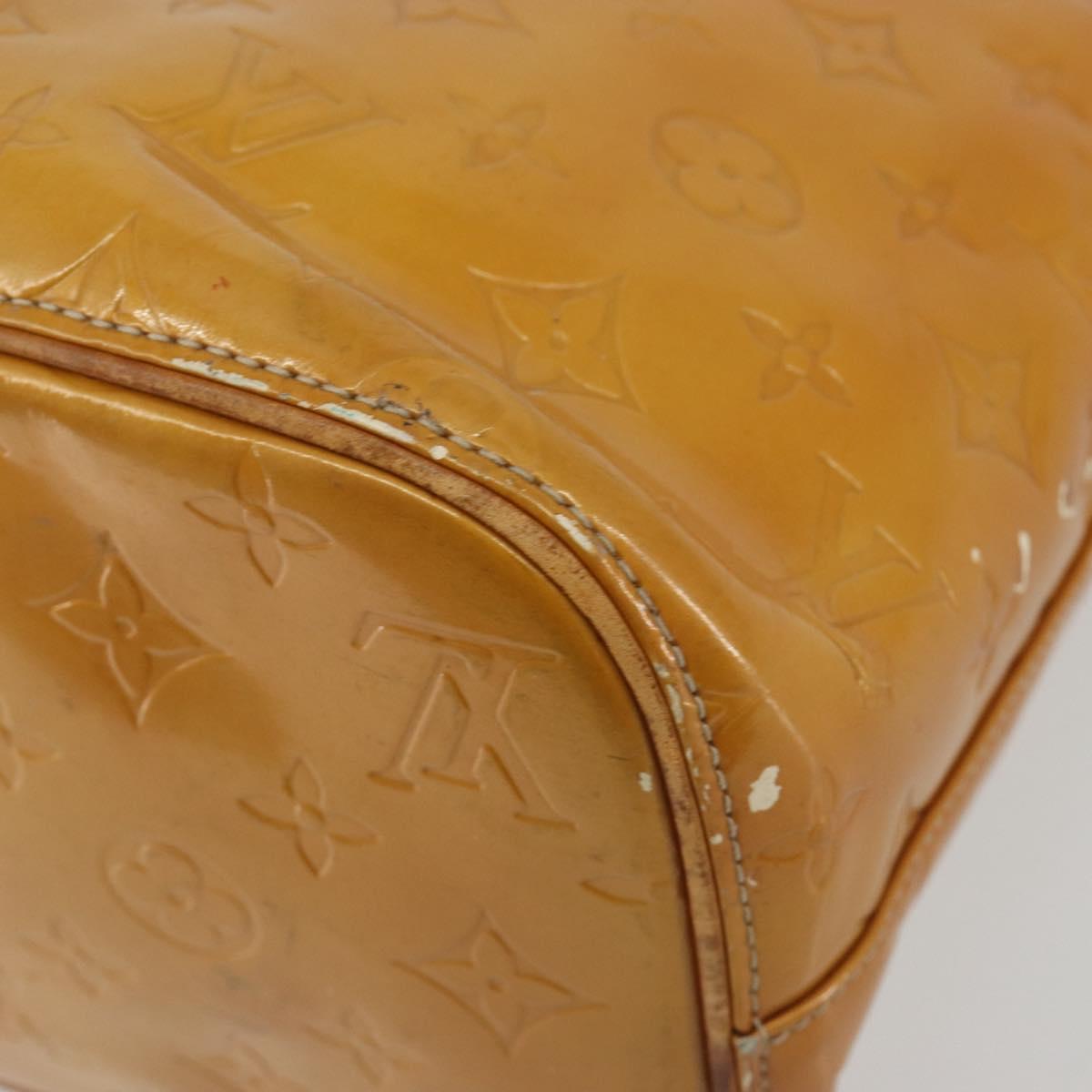 LOUIS VUITTON Monogram Vernis Houston Hand Bag Beige M91004 LV Auth BA13970