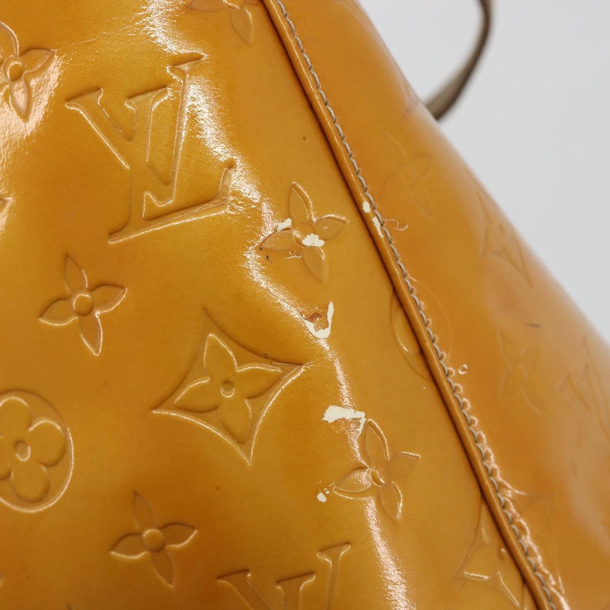 LOUIS VUITTON Monogram Vernis Houston Hand Bag Beige M91004 LV Auth BA13970