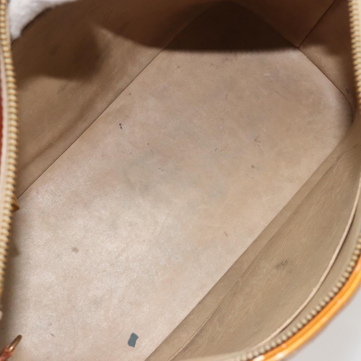 LOUIS VUITTON Monogram Vernis Houston Hand Bag Beige M91004 LV Auth BA13970