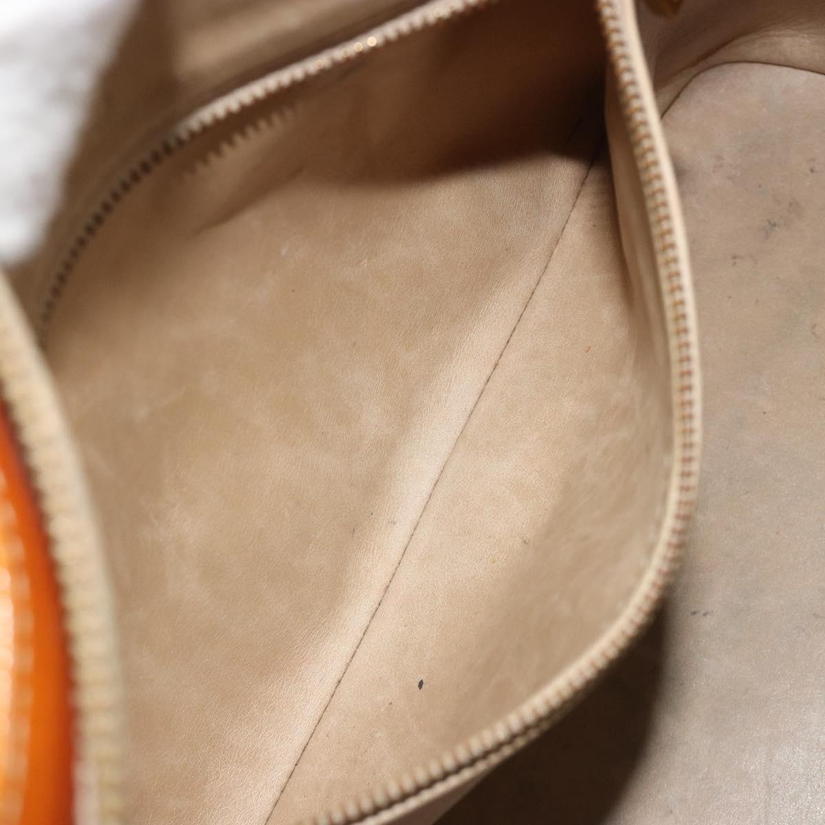 LOUIS VUITTON Monogram Vernis Houston Hand Bag Beige M91004 LV Auth BA13970