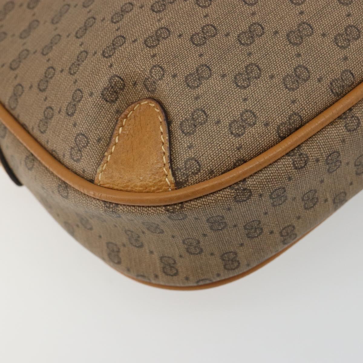 GUCCI Micro GG Shoulder Bag PVC Leather Beige 156 02 066 Auth BA13972