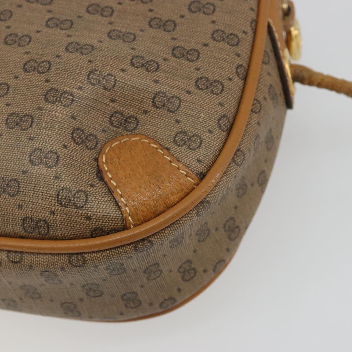 GUCCI Micro GG Shoulder Bag PVC Leather Beige 156 02 066 Auth BA13972