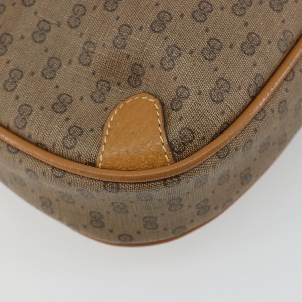 GUCCI Micro GG Shoulder Bag PVC Leather Beige 156 02 066 Auth BA13972