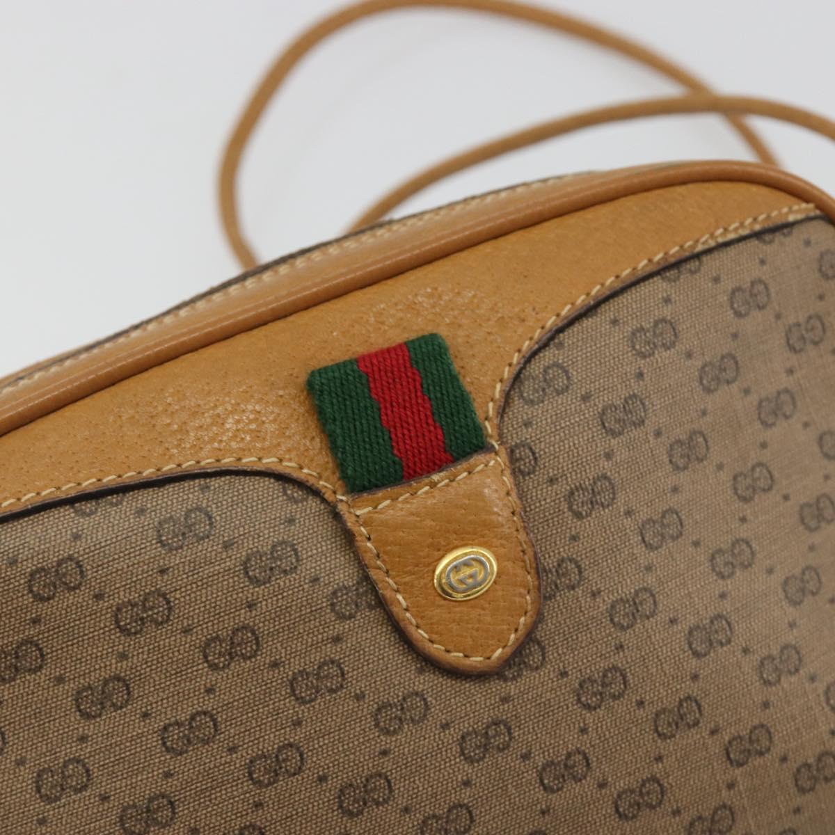 GUCCI Micro GG Shoulder Bag PVC Leather Beige 156 02 066 Auth BA13972