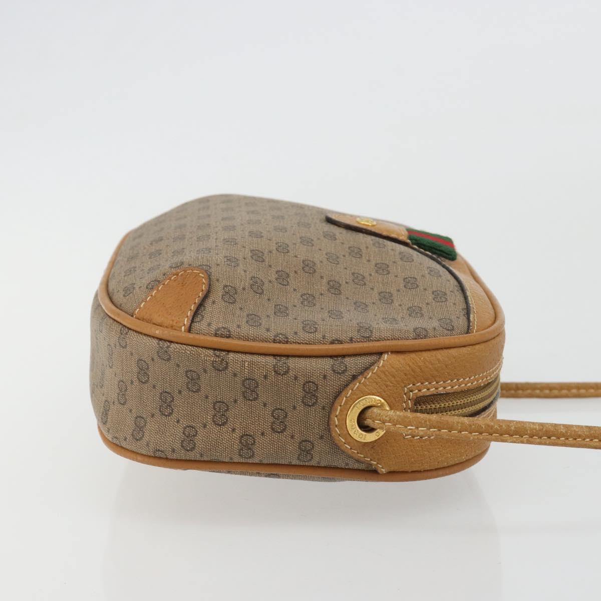 GUCCI Micro GG Shoulder Bag PVC Leather Beige 156 02 066 Auth BA13972