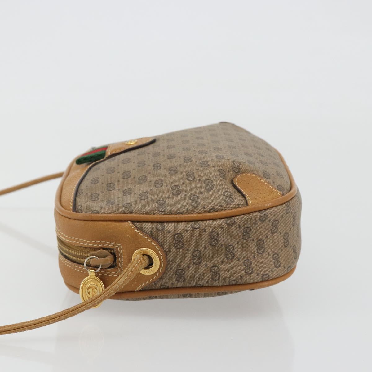 GUCCI Micro GG Shoulder Bag PVC Leather Beige 156 02 066 Auth BA13972