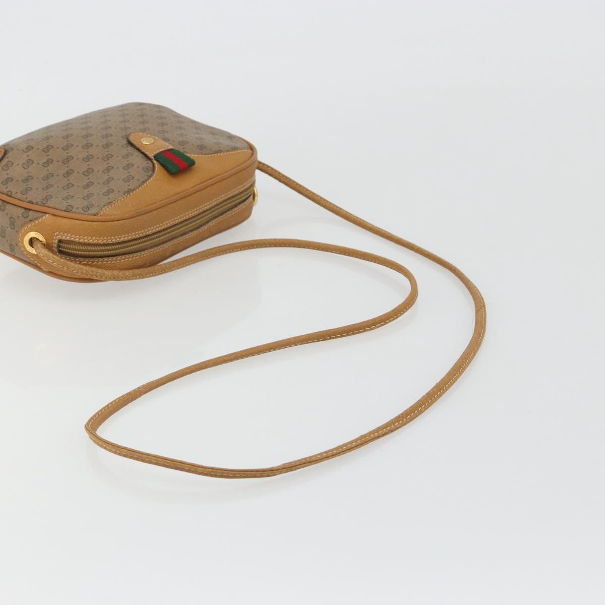 GUCCI Micro GG Shoulder Bag PVC Leather Beige 156 02 066 Auth BA13972