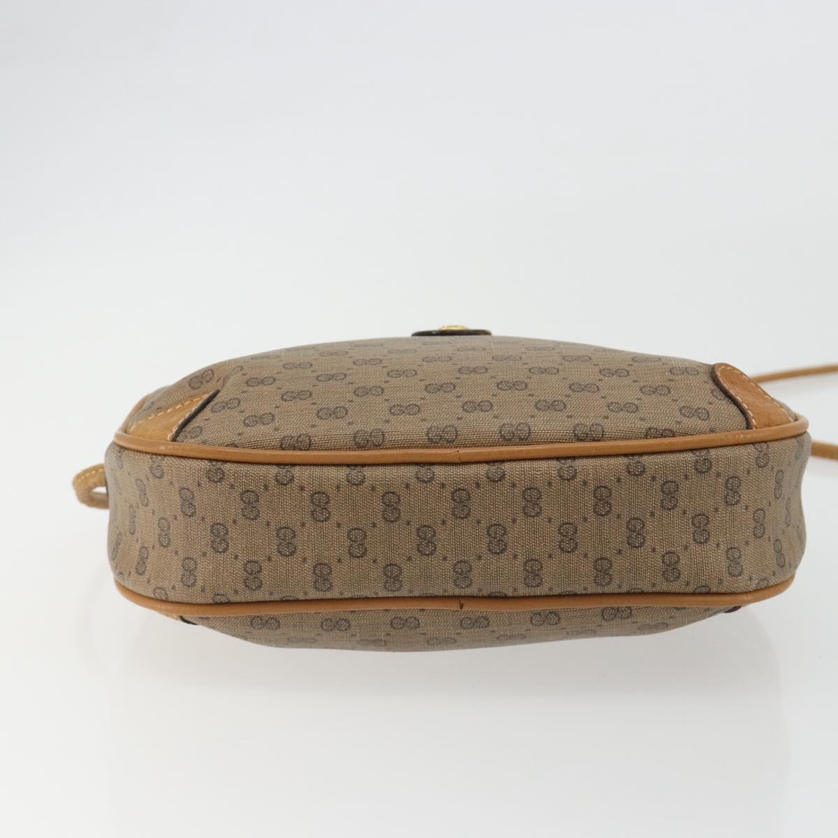 GUCCI Micro GG Shoulder Bag PVC Leather Beige 156 02 066 Auth BA13972