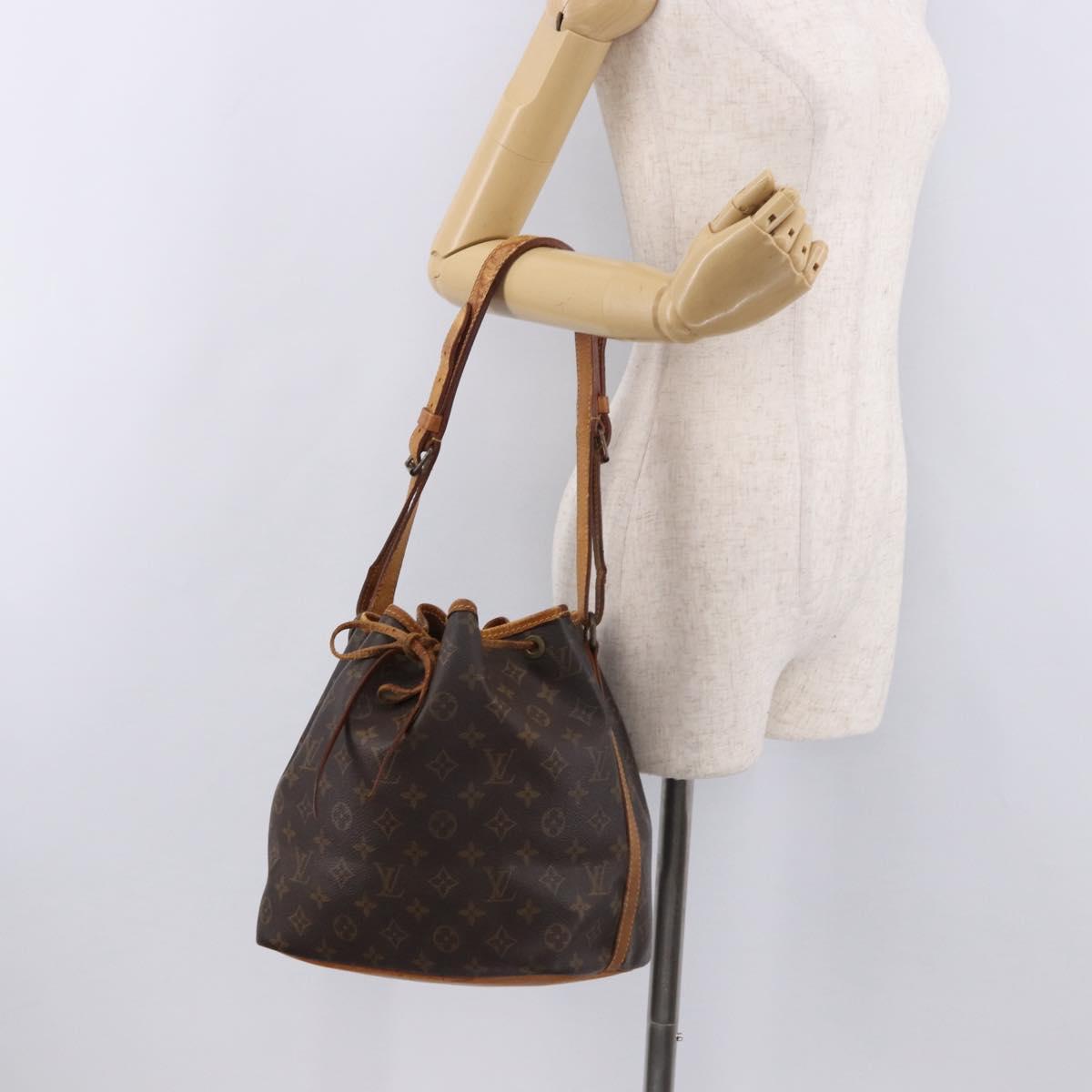 LOUIS VUITTON Monogram Petit Noe Shoulder Bag M42226 LV Auth BA13980