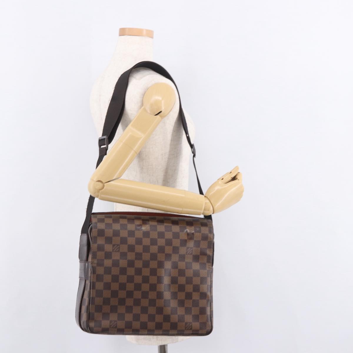 LOUIS VUITTON Damier Ebene Naviglio Shoulder Bag N45255 LV Auth BA13983
