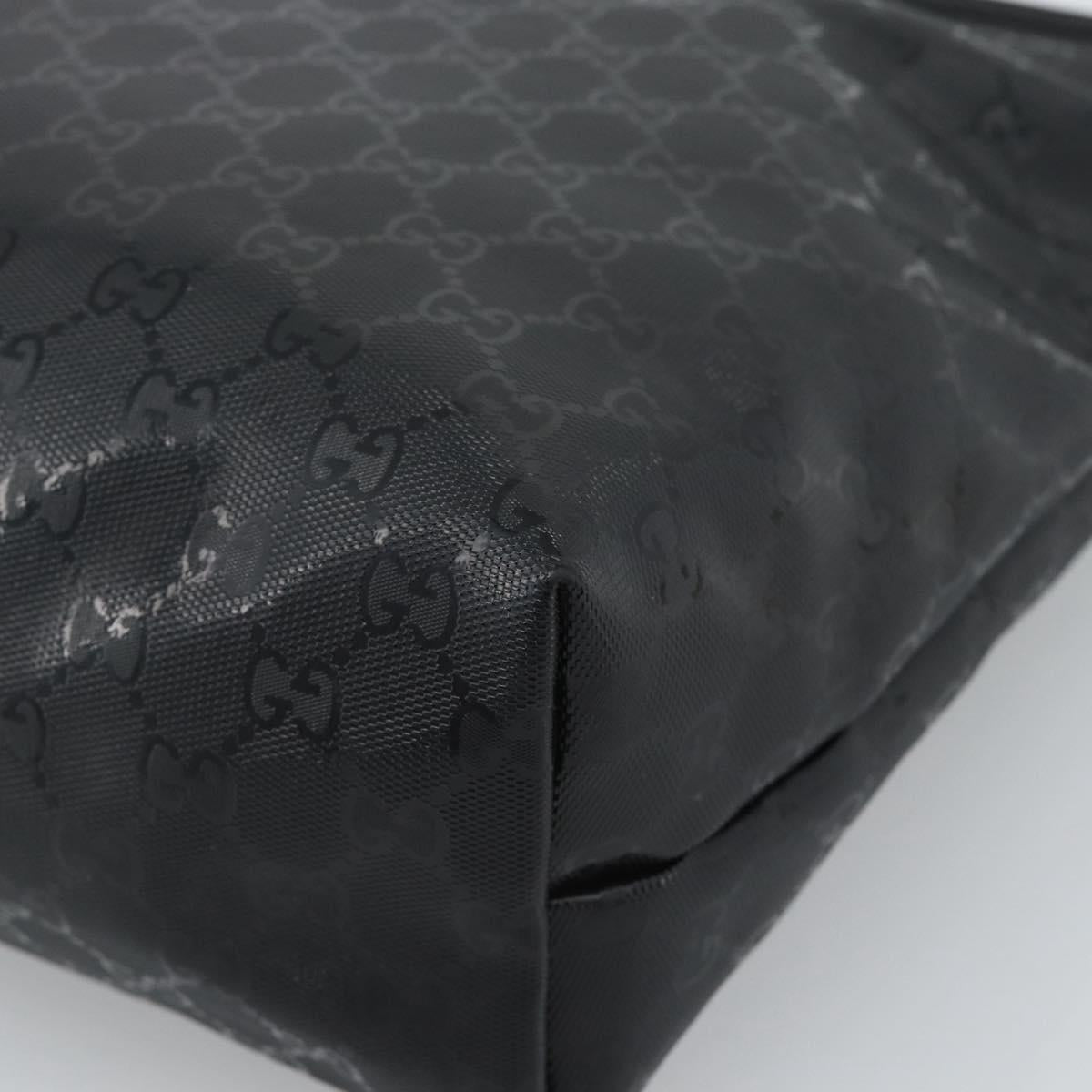 GUCCI GG implementation Tote Bag PVC Leather Black 211137 Auth BA13986A
