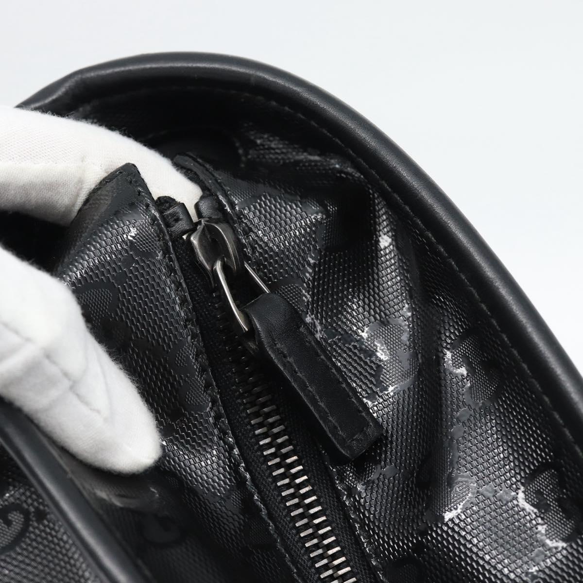 GUCCI GG implementation Tote Bag PVC Leather Black 211137 Auth BA13986A