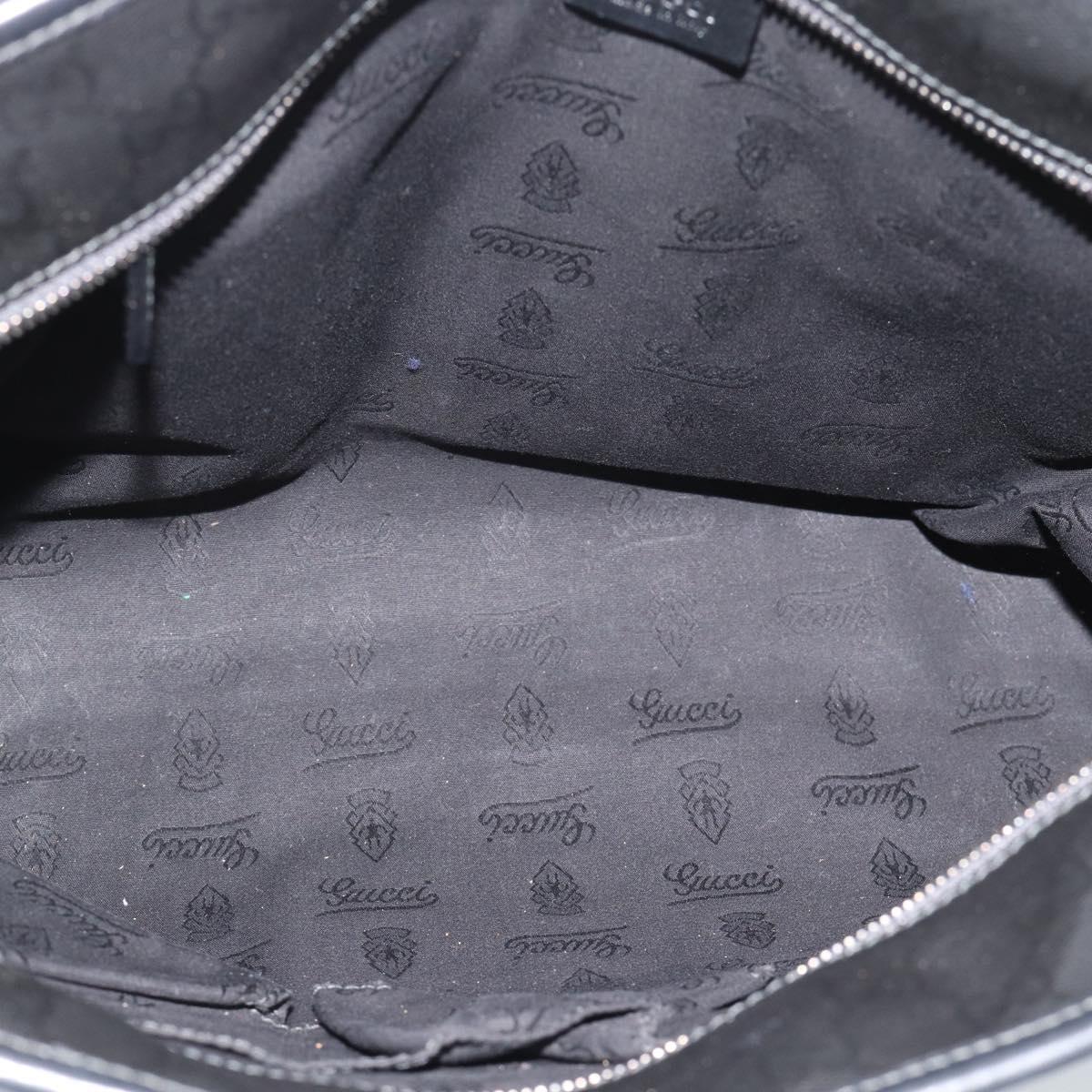GUCCI GG implementation Tote Bag PVC Leather Black 211137 Auth BA13986A