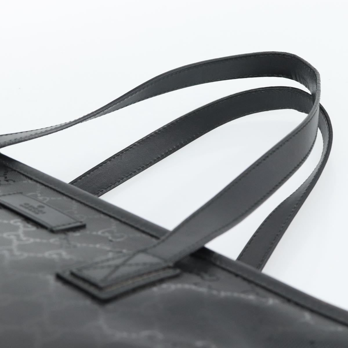 GUCCI GG implementation Tote Bag PVC Leather Black 211137 Auth BA13986A