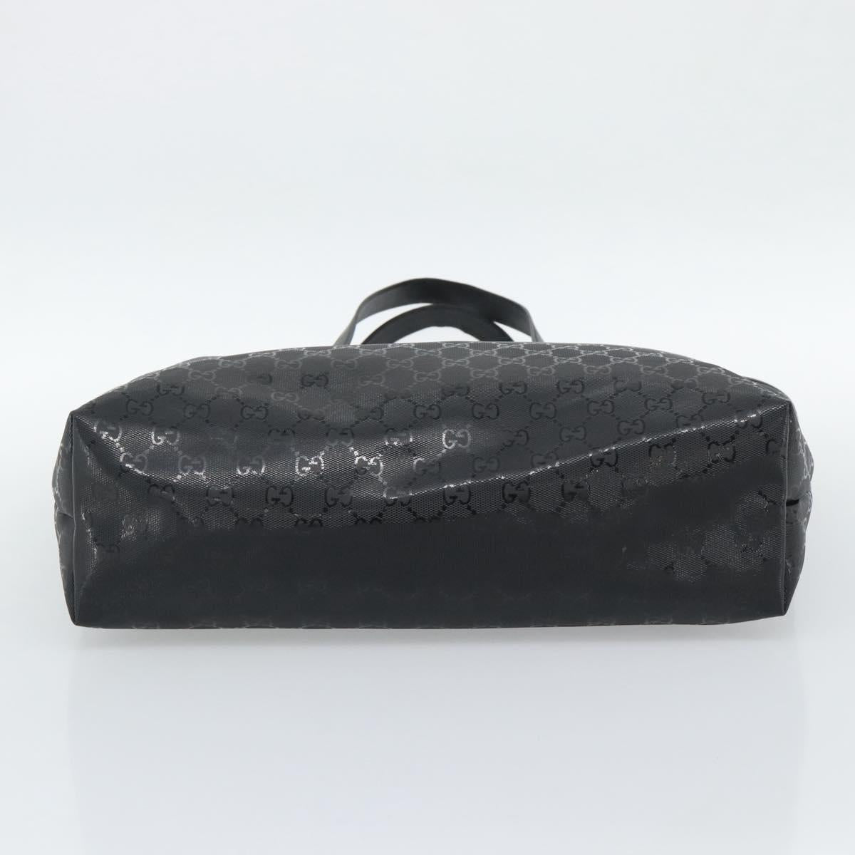 GUCCI GG implementation Tote Bag PVC Leather Black 211137 Auth BA13986A