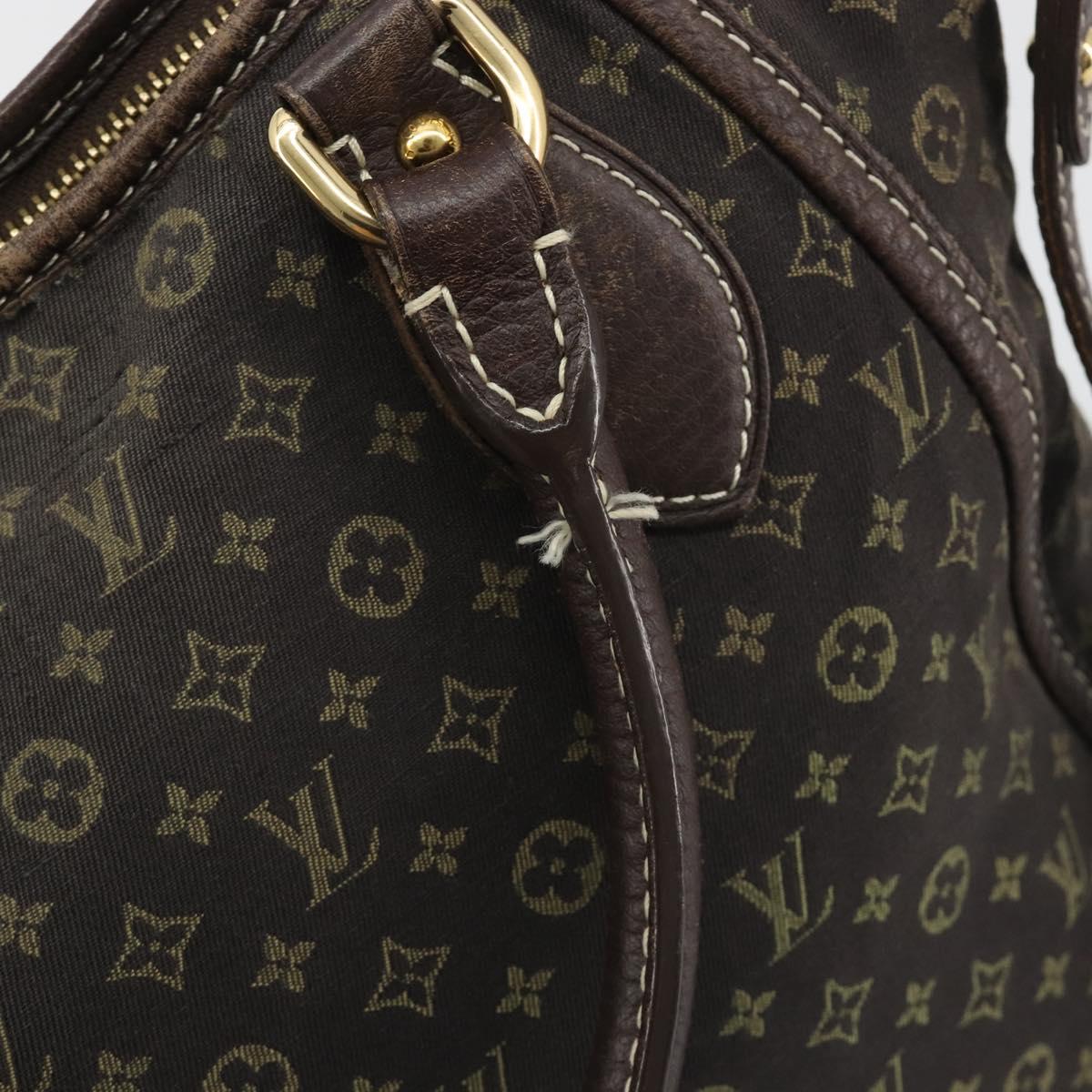 LOUIS VUITTON Monogram Mini Lin Buzasu Anjoul Brown Ebene M95617 LV Auth BA13988