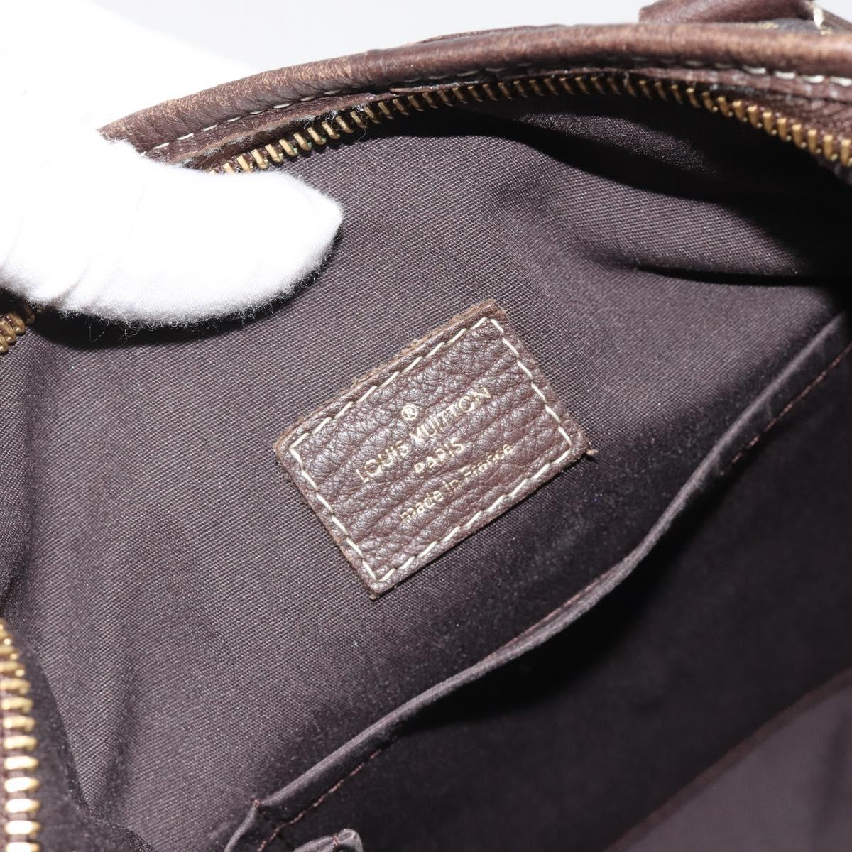 LOUIS VUITTON Monogram Mini Lin Buzasu Anjoul Brown Ebene M95617 LV Auth BA13988