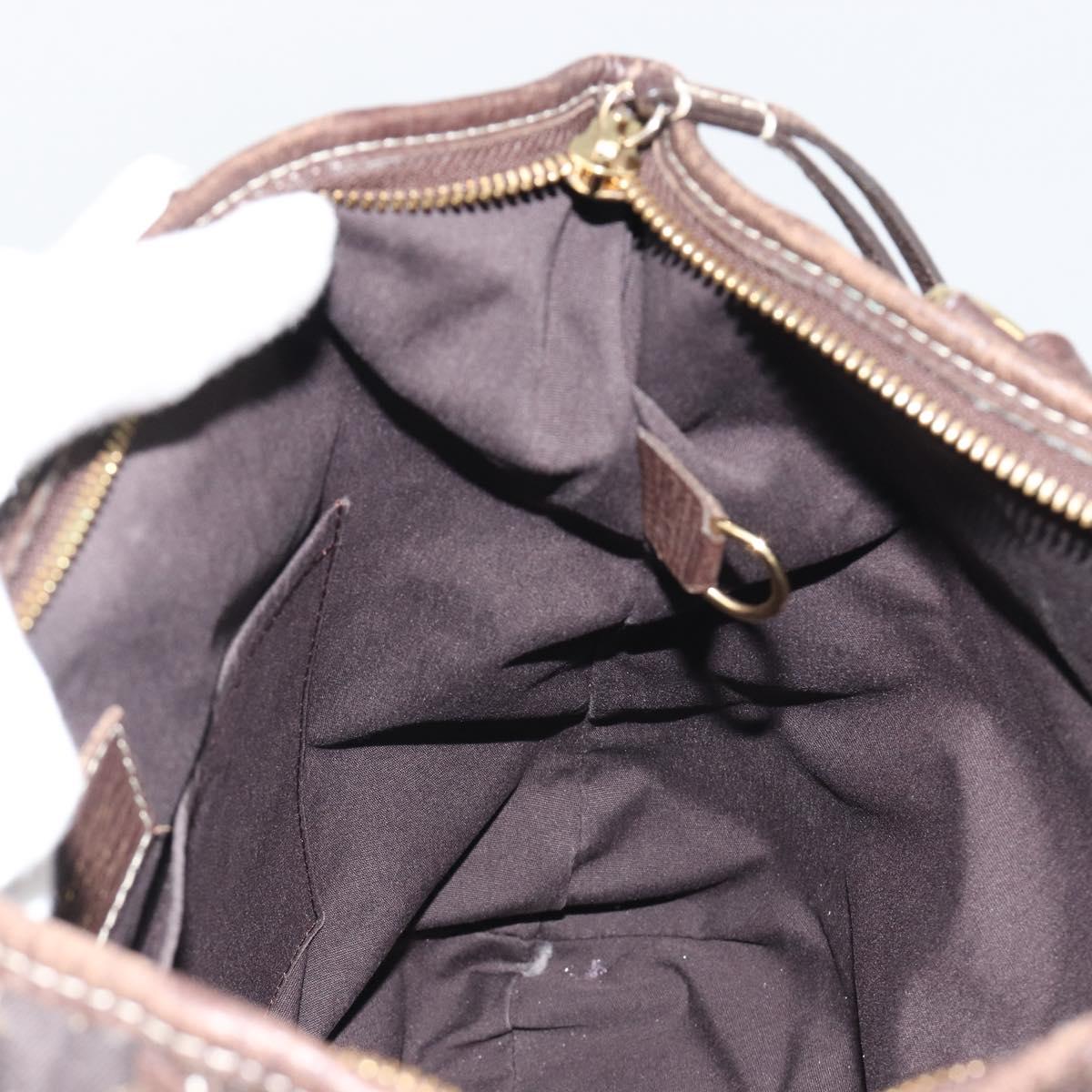 LOUIS VUITTON Monogram Mini Lin Buzasu Anjoul Brown Ebene M95617 LV Auth BA13988